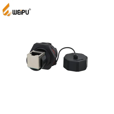 Weipu Rj45f71ra Séparateur Ethernet Circulaire M8 Connecteur de klaxon mâle et femelle étanche